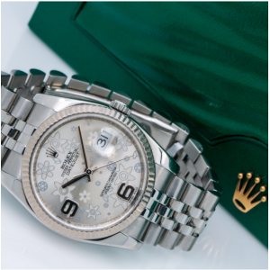 ROLEX DATEJUST 116234 SILVER FLORAL DIAL WITH STAINLESS STEEL JUBILEE BRACELET