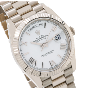 ROLEX DAY-DATE 40 WATCH 228239 40MM WHITE DIAL PRESIDENT WHITE GOLD BRACELET