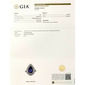 Natural Tanzanite Diamond Ring 14k Gold 4.54 TCW GIA Certified $5,950 111877