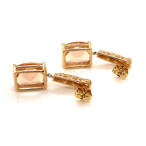 Natural Morganite Diamond Earrings 14k Gold 9.93 TCW Certified $5,950 018685