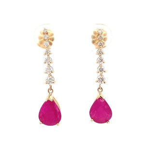 Natural Ruby Diamond Earrings 14k Gold 5.42 TCW Certified $4,950 018662