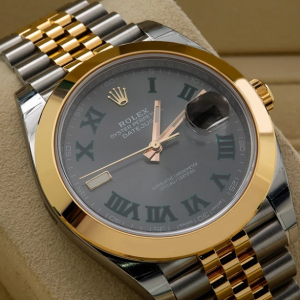 ROLEX DATEJUST 41MM WATCH 126303 STEEL AND YELLOW GOLD WIMBLEDON DIAL JUBILEE 