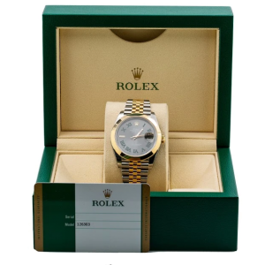 ROLEX DATEJUST 41MM WATCH 126303 STEEL AND YELLOW GOLD WIMBLEDON DIAL JUBILEE 