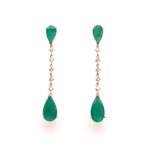 Natural Emerald Diamond Earrings 14k Gold 5.6 TCW Certified $4,950 111558