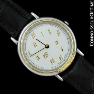 HERMES METEORE Mens Stainless Steel & Solid 18K Gold Watch - Mint with Warranty