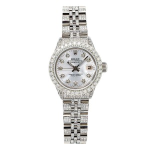 Rolex Oyster Perpetual Lady DateJust 26MM Silver Diamond Dial With 2.75 CT Diamo