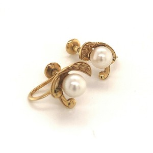 Mikimoto Estate Akoya Pearl Earrings 14k Gold 6.5 mm 2.9 Grams M203