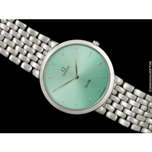 OMEGA De Ville Mens Dress Tiffany Blue SS Steel Watch - 
