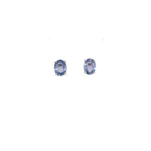 Natural Tanzanite Stud Earrings 14k White Gold 2.05 CTW Certified