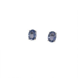 Natural Tanzanite Stud Earrings 14k White Gold 2.05 CTW Certified