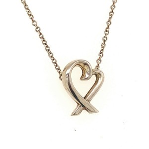 Tiffany & Co Sterling Silver Small Heart Pendant Necklace 