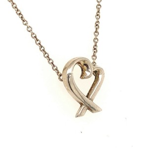 Tiffany & Co Sterling Silver Small Heart Pendant Necklace 