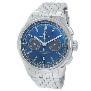 Breitling Premier B01 Stainless Steel Automatic Blue Men's Watch 