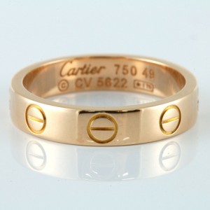 CARTIER 18K Pink Gold Ring US (4.75) LXKG-182
