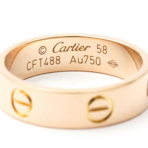 CARTIER 18K Pink Gold Love Ring LXGoodsLE-59