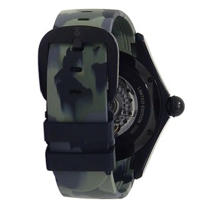 Corum Bubble Black PVD Stainless Steel Rubber Green Camouflage Watch 