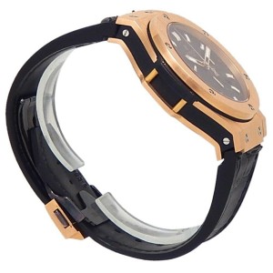 Hublot Big Bang 18k Rose Gold Leather Automatic Black Men's Watch