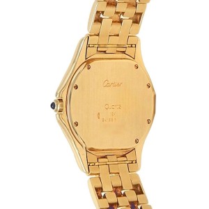 Cartier Cougar 18k Yellow Gold Quartz White Ladies Watch 