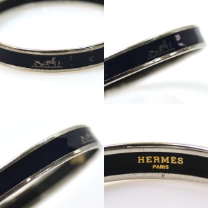 Hermes Enamel Silver Tone Metal Bracelet