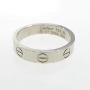 Cartier 18K White Gold Mini Love Ring Size 4.75