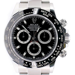 Rolex Daytona 40mm Steel Oyster Watch with Black Dial/Box/Papers 116500LN
