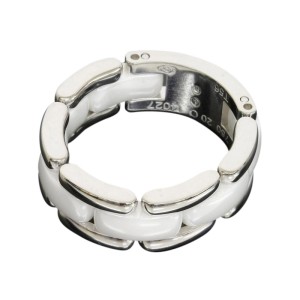 Chanel 18K White Gold Ultra Band White Ceramic Ring 