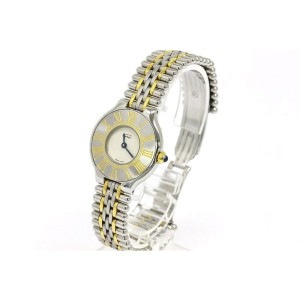 Cartier Must 21 Gold Plated Steel Quartz Womens Watch 