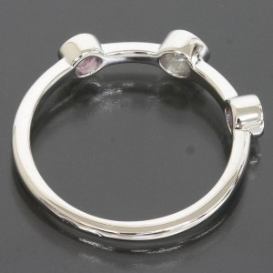 Chanel 18k White Gold 1p Diamond & 2p Pink Sapphire Ring Us Size 5.5