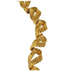 Twisted 18 Karat Yellow Gold Diamond Necklace