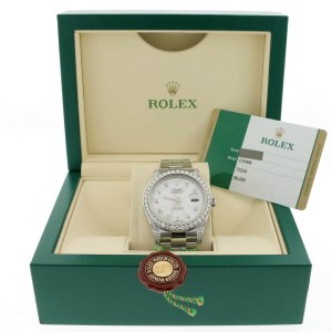 Rolex Datejust II 41MM Stainless Steel Automatic Mens Oyster Watch w/White MOP Diamond Dial, Bezel, & Lugs 116300 Box Papers