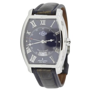 Gevrille GV2 4906 Stainless Steel & Leather Blue Dial Automatic 39mm Mens Watch