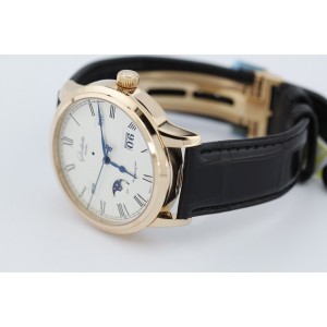 Glashutte Original Senator W10002220505 18K Rose Gold & Leather 40mm Watch