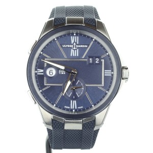 Ulysse Nardin Executive Dual Time Blue Stainless Steel 42mm 243-20-3/43 Full Set