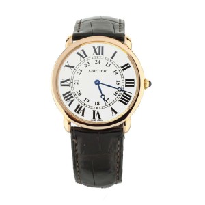 Cartier Ronde Louise Rose Gold Silver Dial Manual Wind 36mm w6800251 Full Set