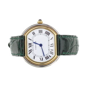 Cartier Ellipse Stainless Steel Yellow Gold Silver Dial Quartz 32mm