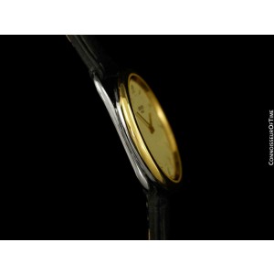 HERMES ARCEAU Unisex 18K Gold Plated & SS Steel Watch 