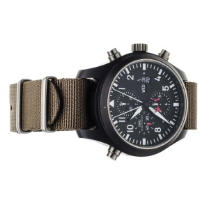 IWC Pilot's Watch Double Chronograph Top Gun Ceramic on Nato 46mm IW379901 