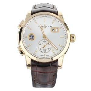 Ulysse Nardin Classico Dual Time Silver Dial 42mm Rose Gold 3346-126/91 Full Set