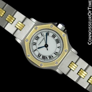 Cartier Santos Octagon Ladies Automatic Watch SS Steel & 18K Gold