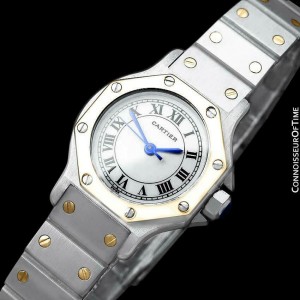 Cartier Santos Octagon Ladies Watch SS Steel & 18K Gold 