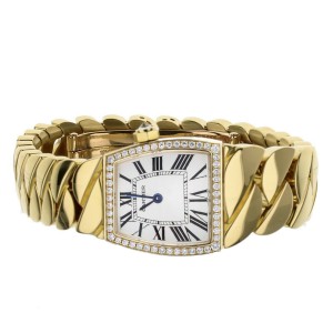 Cartier La Dona Diamond Bezel Yellow Gold on Bracelet