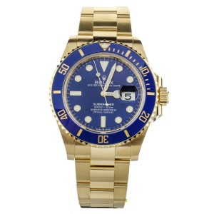 Rolex Submariner Yellow Gold Blue Dial on Bracelet 41mm 126618LB Full Set