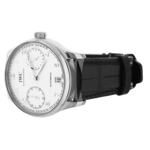 IWC Portugieser Automatic Stainless Steel Silver Dial Alligator 