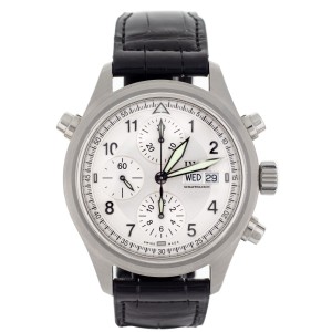 IWC Spitfire Silver Dial Steel Black Strap Automatic 