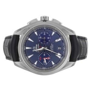 Omega Seamaster Aqua Terra GMT Chronograph Co-Axial Blue Dial Watch
