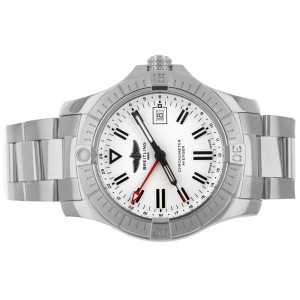 Breitling Avenger GMT White Dial Stainless Steel Bracelet 
