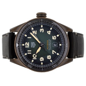Tag Heuer Autava Bronze Case Green Dial Green Strap Automatic  