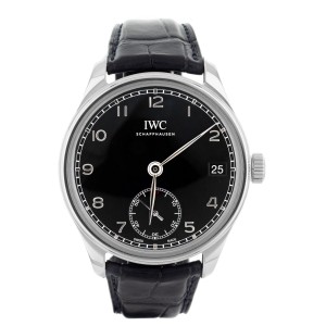 IWC Portugieser 8 Days Black Dial Stainless Steel Manual  