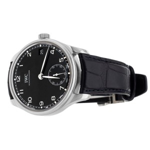 IWC Portugieser 8 Days Black Dial Stainless Steel Manual  