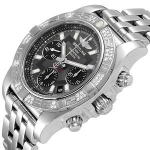 Breitling Chronomat Evolution Steel Diamond Mens Watch AB0140 Box Papers